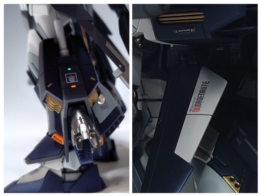 【おまけ】各所レッドチップ、グリーンチップはUVライトで光ります。モルゲンレーテ社のデカールもしっかり貼りました!