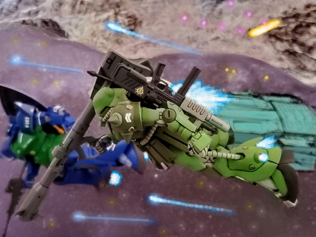 宇宙世紀0079年12月末日❕両軍とも手負いとなりながらもア・バオア・クー海戦へ突入🚢💨ラカン少尉はソロモン残存戦力を再編した空母ドロワ大隊配備機として戦闘に参加❗ガトー大尉らと共にSフィールド防衛に臨む👊✨しかし、両フィールドのドロス級空母の轟沈により防衛ラインが大きく決壊🌊そしてギレン総帥、キシリア少将の両名が散りア・バオア・クー陥落😱❗残存したジオン部隊は各々に戦線離脱💨ラカン少尉も脱出艦艇に合流しサイド3への敗走を余儀なくなれた…😔💦