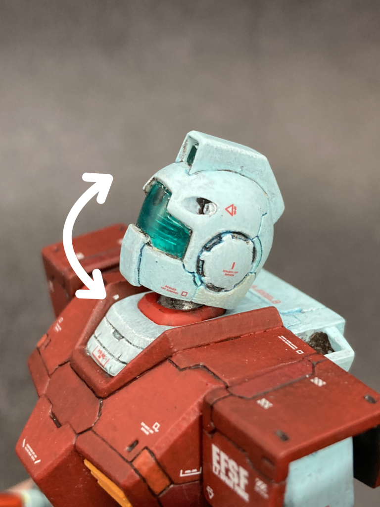 首を少し延長し、上下に動くようにしました。