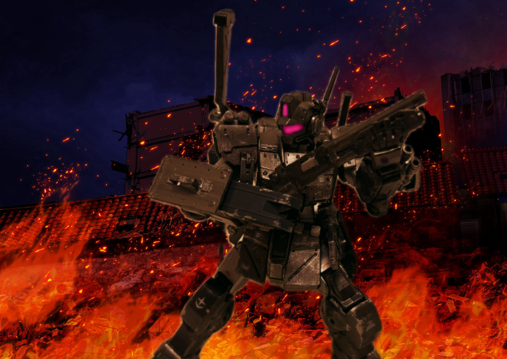 ガチャ！ショットシェルが排莢し、次弾を装填しようとするも...亜希『クソッ‼︎ジャムった！！』ジオン兵A『あいつがジャムってる内だ！コクピットを狙え！！』ザクのマシンガンをスパイクシールドで受け流しながら、近づく！ 