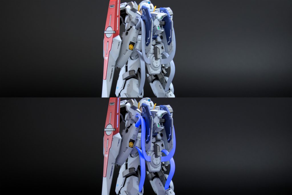 背部のケーブルには蛍光クリアを塗布。撮影中はUVライトを照射して光らせてます。