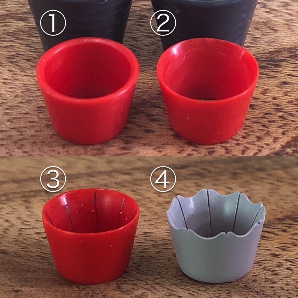 インナーバーニアはこの順に加工薄々にしてヤスリで色々と