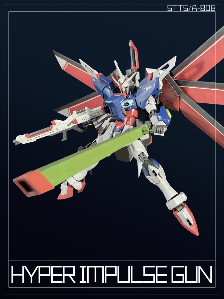 背部に懸架する超高インパルス砲。「STTS-909」に搭載されている「MA-BBF75」を改修したモデル。可動式のグリップが増設された携行仕様となっている。A hyper impulse gun mounted on the back. This model is a modified version of the “MA-BBF75,” which is the same type of equipment of the “STTS-909. It is designed to be carried with an additional movable grip.