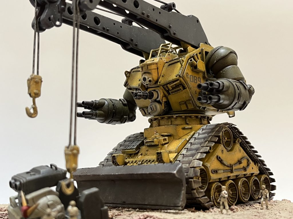 エコプラガンタンク改造第2弾!「ベルゲガンタンク」。デザートイエロー?とダークグリーン?とジャーマングレー?の配色(実際の各色の配合は違いますが)はドイツ戦車を彷彿とさせミリタリー感が出ています。基本設定色に倣いましたがなかなかカッコイイです🤍