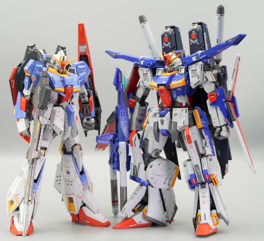 Zガンダムと一緒に撮影。機体コンセプトが全く違うのが分かります。