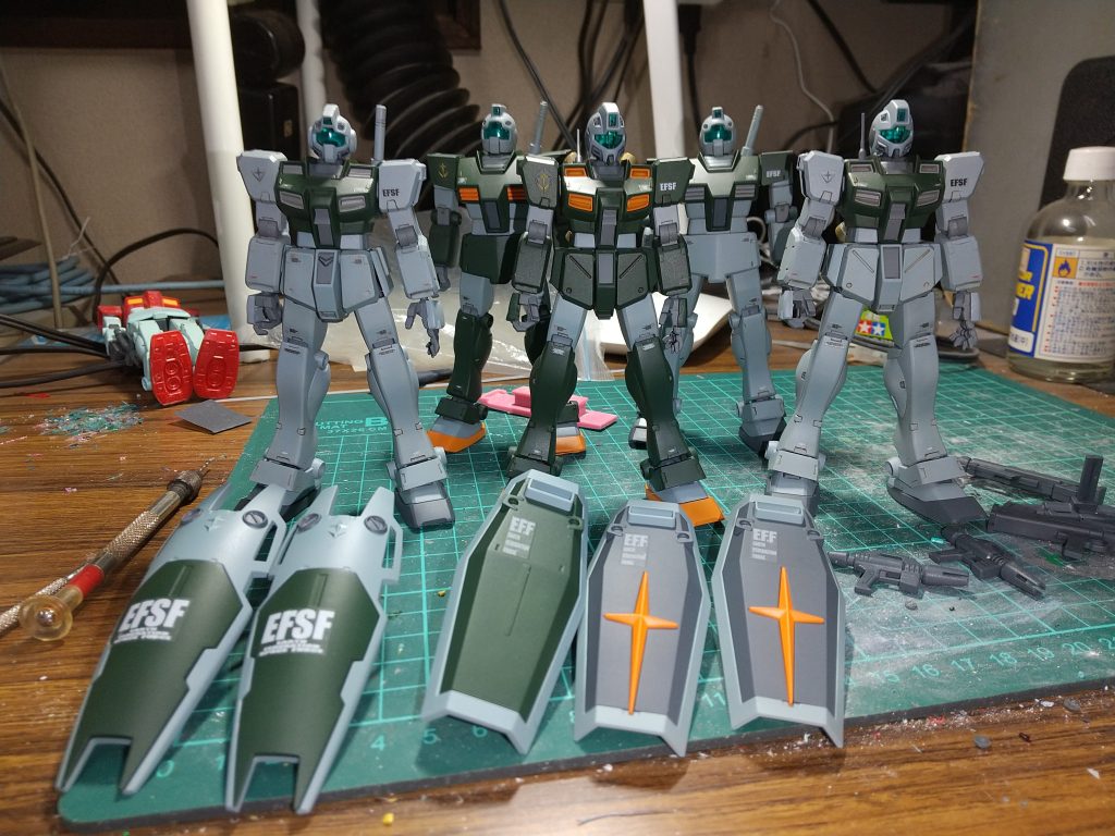 ※本機(5機)は2021.9　小田原での富野由悠季展に出展で仲間たちのプラモと一緒に集められた際にまとめて盗難されてしまいました。盗難は当時のタウンニュース小田原版にも載ったし警察にも届出をしています。