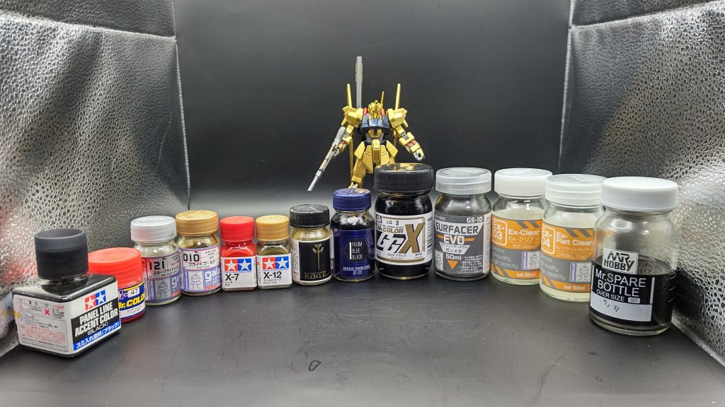 今回使った塗料になります、一番右の塗料は余計でした💦