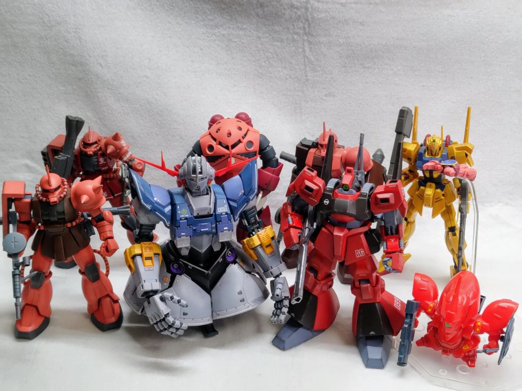 シャアの愛した機体達。一応一通り揃った(zaku-kao6)