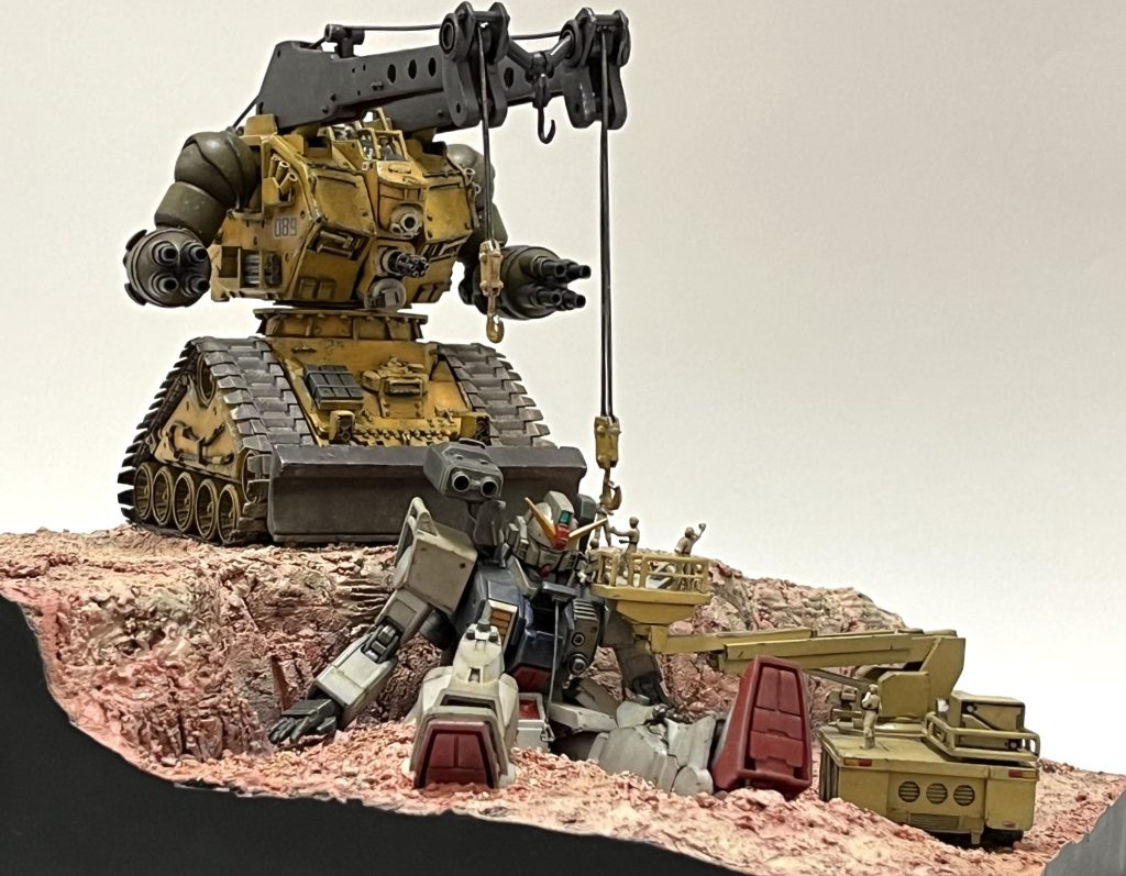 《ジオラマ》第08MS小隊-第2弾「嵐の中で輝いて」…ベルゲガンタンク/エコプラガンタンクを大改造(*・ω・)ノ–3枚目/制作者:RaMuShizu