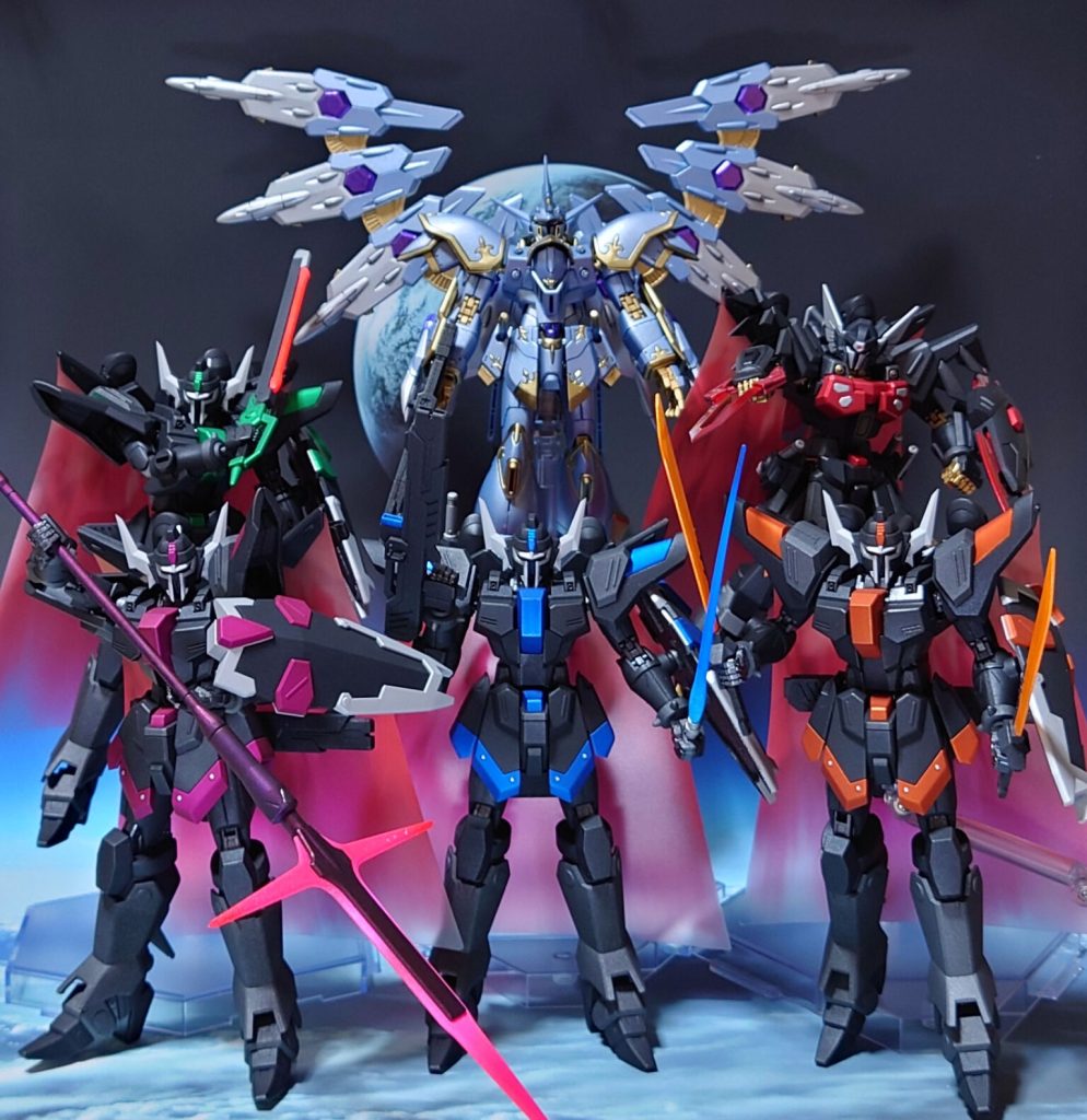 ブラックナイトスコード、勢揃い!で終わり。オリジナル機の“ブラフマ”はスペースの都合で欠席です。