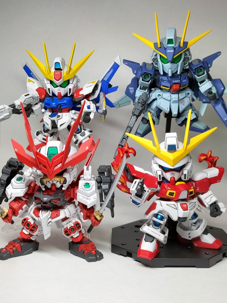最後に集合写真(gundam-kao6)私の知る限りこれでビルド系BB戦士はコンプリートなはず✨️最後までご覧いただきありがとうございました!