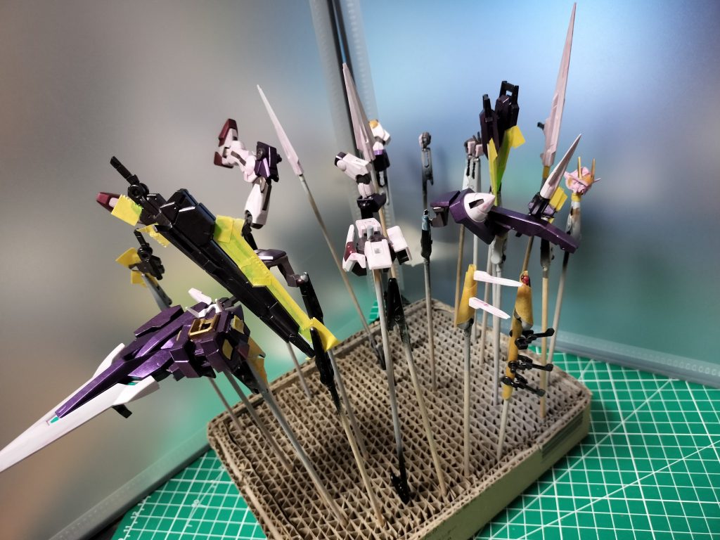 最後のつや消し吹く前。この段階で顔がすごく赤いなーとは思ってたけど