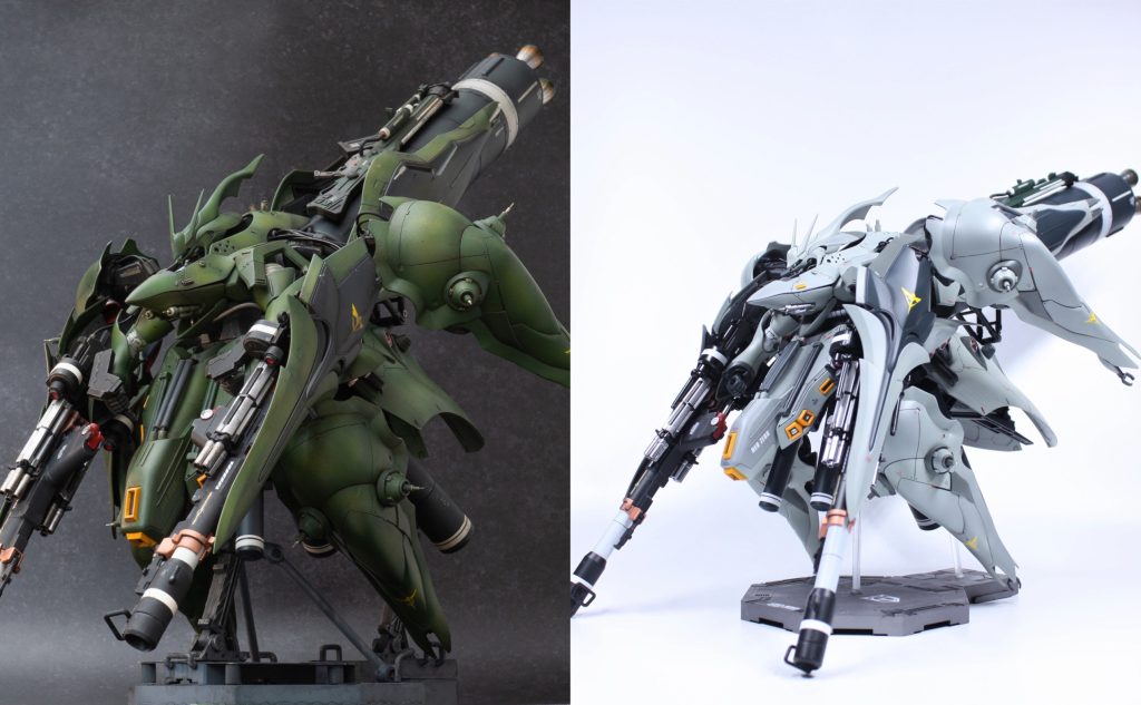 過去作との比較。リペイントして台座を新調しました。