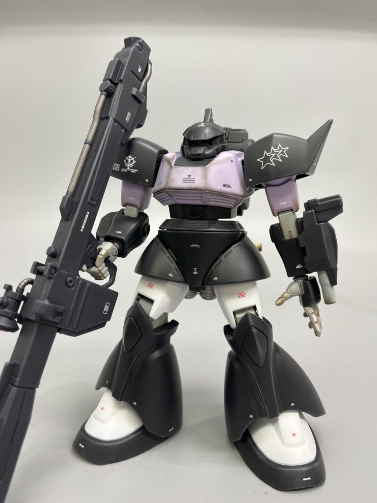 使ったカラーですが、マッシュ機と同様黒:ガイア ニュートラルグレーV紫:クレオス ラスキウス ライラック白:クレオス ラスキウス 白雪色です。