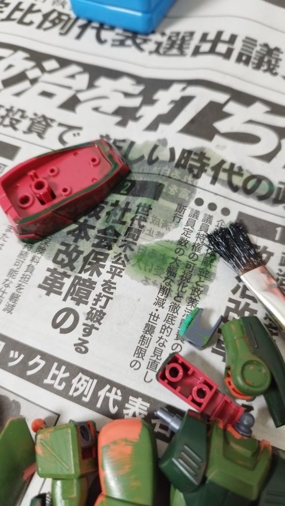 色を落としてる最中ですが、この頃は意気揚々肩パーツのピンもパッキリ折れました。、