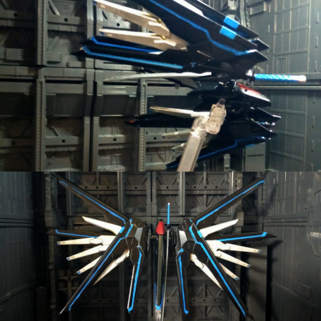 MDE262S プラウドディフェンダーイングリットカラーコールサイン:ブルーモリガン通常のプラウドディフェンダーのカラーリングに対するアンチテーゼ。モリガンはケルト神話における破壊、殺戳、勝利を司るカラスの姿も持つ戦いの女神であるが、彼女は赤を基調とするのに対してこちらは内部が水色である。アウラだったら敗北を意味するので縁起が悪いと恐らく言うが、見方を変えれば再建、救済、不戦を意味するものだと作者は思いたい。多分赤いカラスの方はアウラの方がふさわしい。