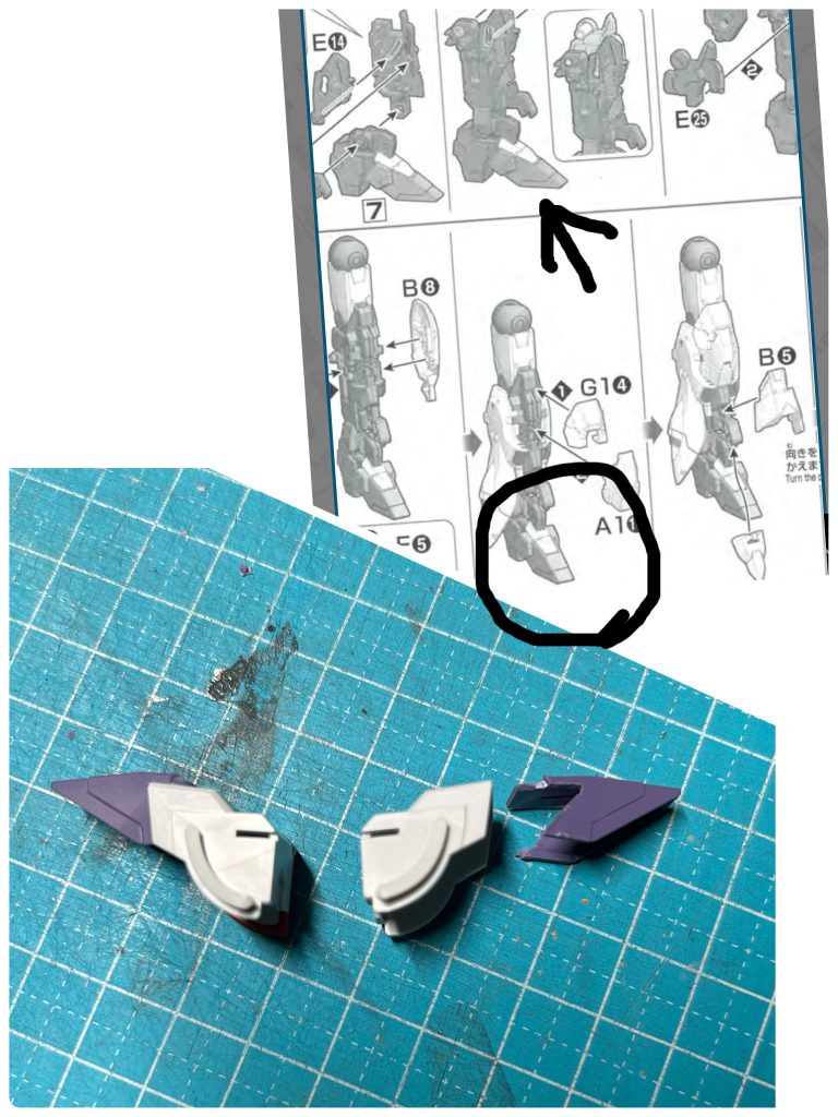 ショルダー大型化しました。HGバルギルの余剰パーツの足パーツを加工取付してます。