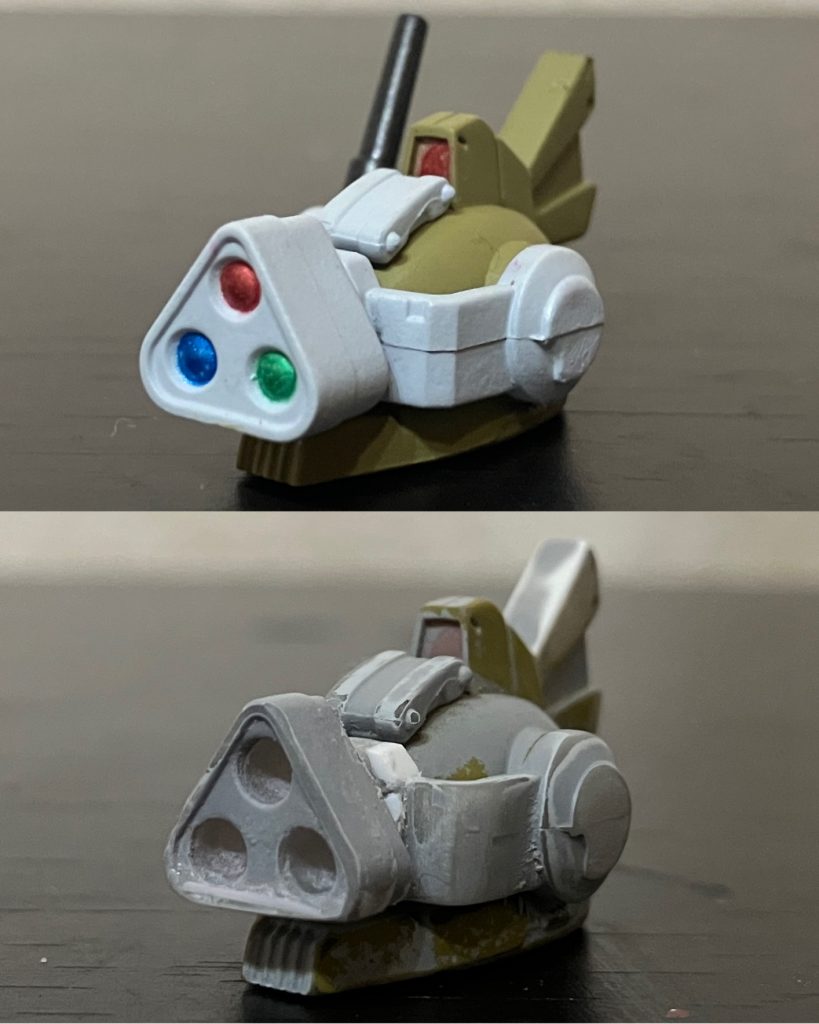 頭部、スコープ部形状修正。アンテナを真鍮線に