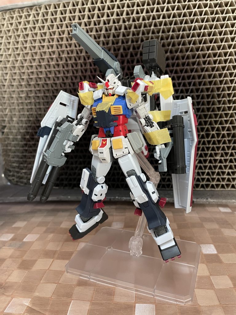 RGとHGのミキシング(マスキングテープでの仮止め)