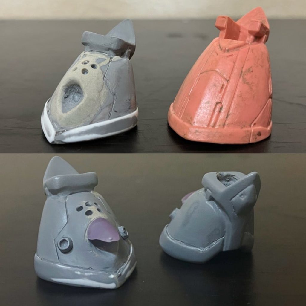 最難関の脚部。SOGをベースに切った貼ったで完成。