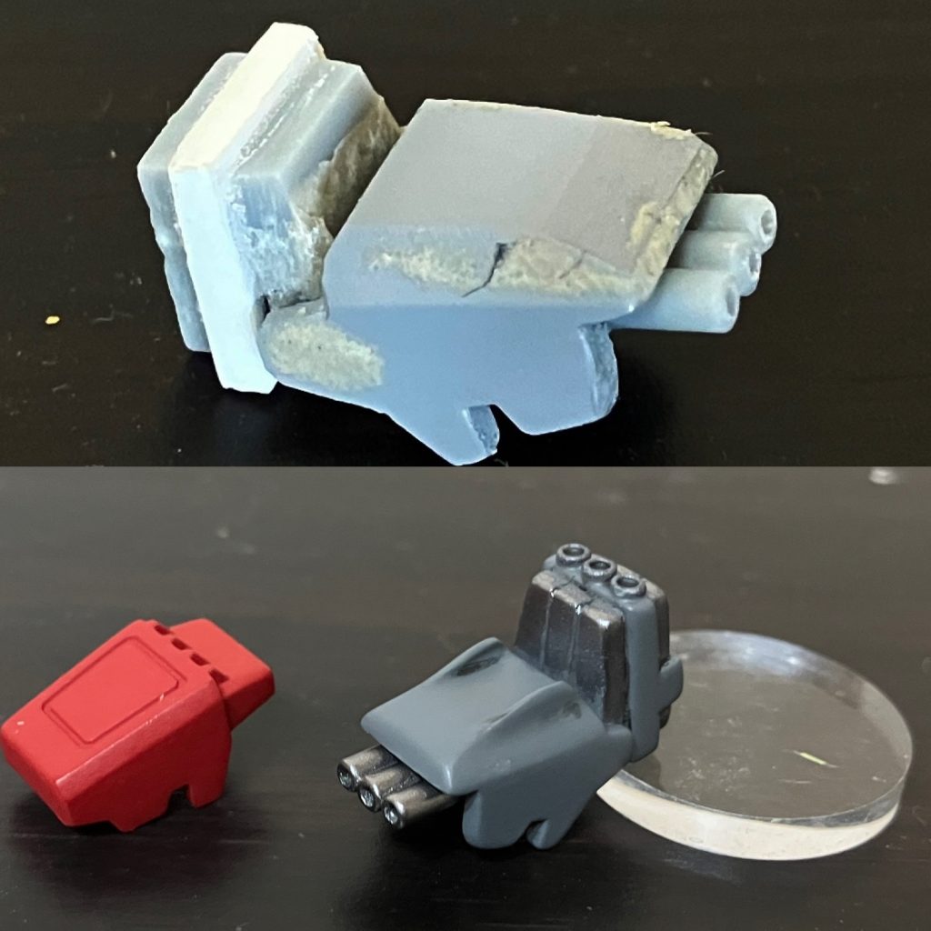 3連装ミサイルランチャープラ板とプラ棒で自作