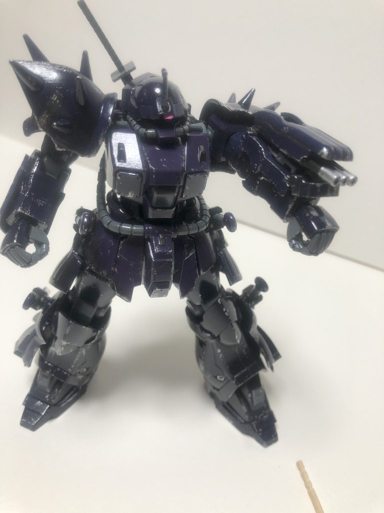 3連ガトリングはシンプルな塗りでいじりようがなかったんですけど…先端をライターで一瞬炙り(!?!?)でもすればそれっぽくなったかも