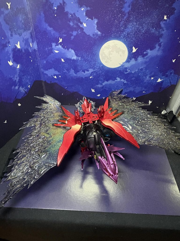 「……来い、迦楼羅鳳凰」共に闇に囚われた迦楼羅鳳凰台座パーツみたいなのを使っていますが、再現してます