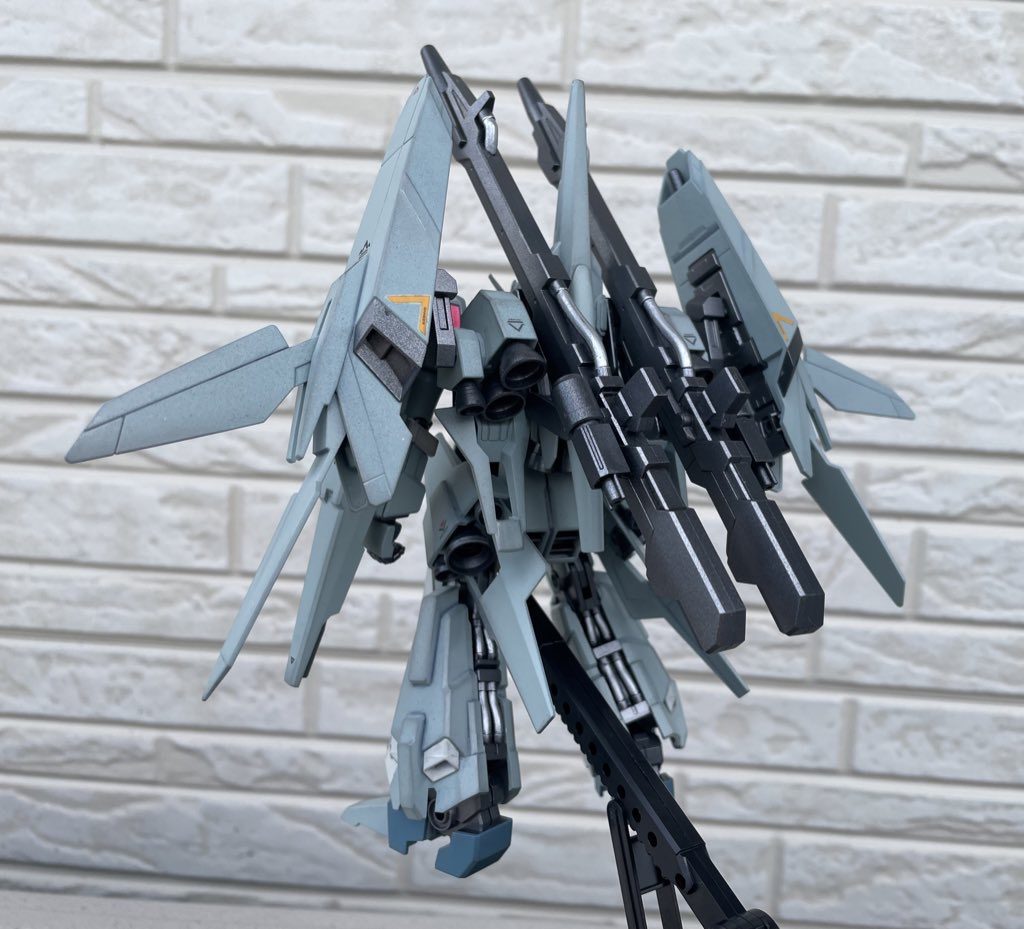 後ろ姿が映える。顔が見えないので完全にリゼルですが。脳内設定的には、リゼルC型をベースにバイオセンサーを組み込んで更なる性能向上を狙った試験機。