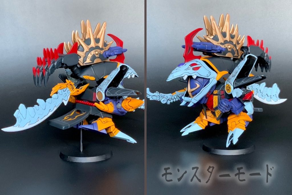 飛行状態の足を再現できるように、体内に足軸受を新たに設置してます。