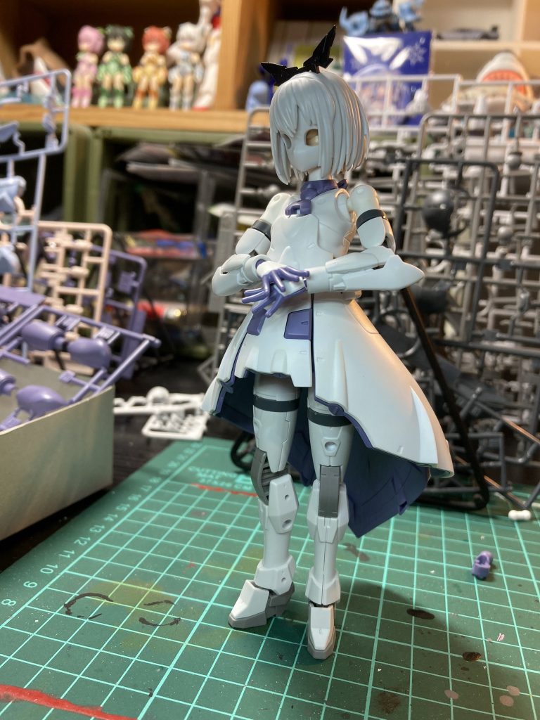 制作自体は割と簡単でしたが…ちょっと調整やパーツ追加でうまーくモビルドールサラとアチェルビーがバランス良く混ざるように作りました｡構造調整が結構大変でしたね｡