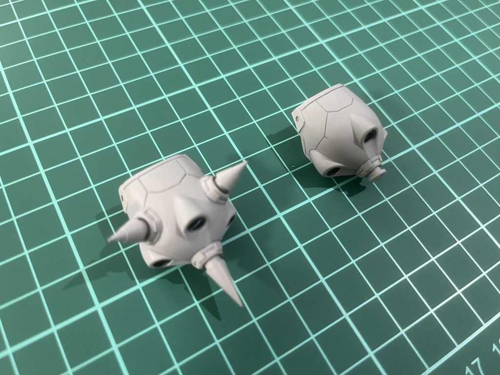 スパイク部分はビルダーズパーツに変更。ディテールアップに他の方の作例や、Gフレームなど参考にさせていただきました。