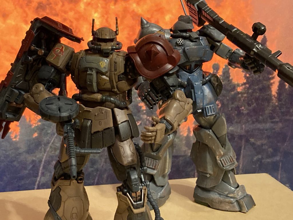 以前投稿した、グフ重装型と出撃です!