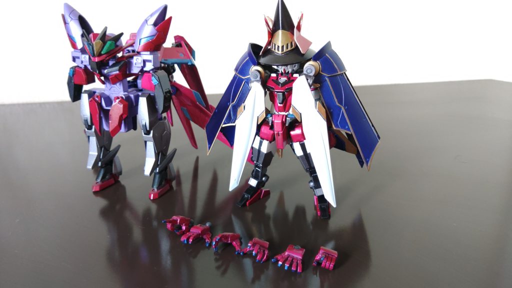 付属品一覧。ハンドパーツのみ!実はキャロルガンダムのマントが一番製作時間がかかりました。ファウストローブ自体はそれほど苦労はなかったです。