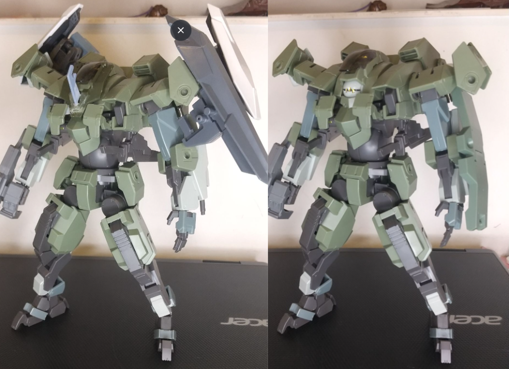 設定(左：超兵用　右：一般機)ELSとの対話が成されてから数年後、イノベイターに対して「人とは違う存在」、または「ELSに汚染された化物」と嫌悪し、それらの排除を目論んで結成された旧人類軍の主力機。元となったのは廃棄予定だったアヘッドとティエレン、元超人機関及び元アロウズ技術者関係者の手によって完成した。