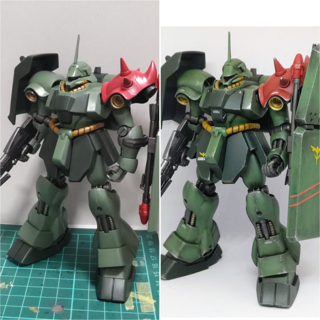 ウェザリング前との比較。やはりウェザリング…。ウェザリングは全てを解決する。