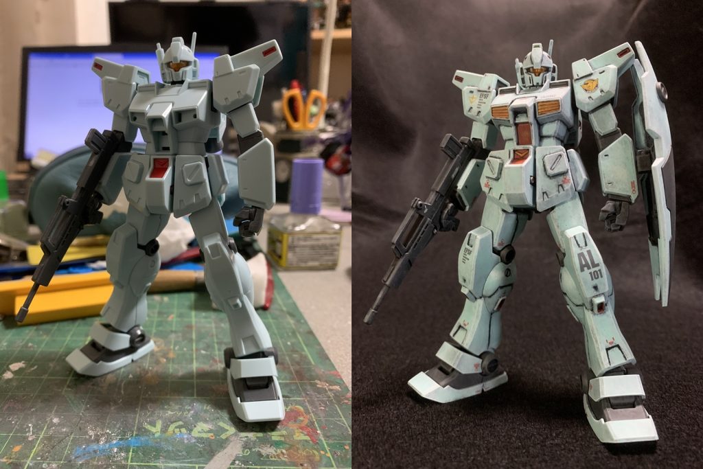 素組みとの比較になります。