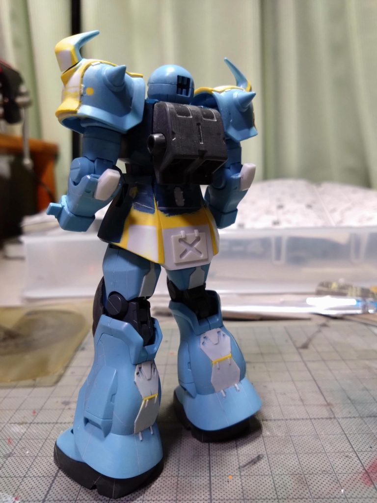 リアスカート、ふくらはぎは、直線的になるようにしてます。