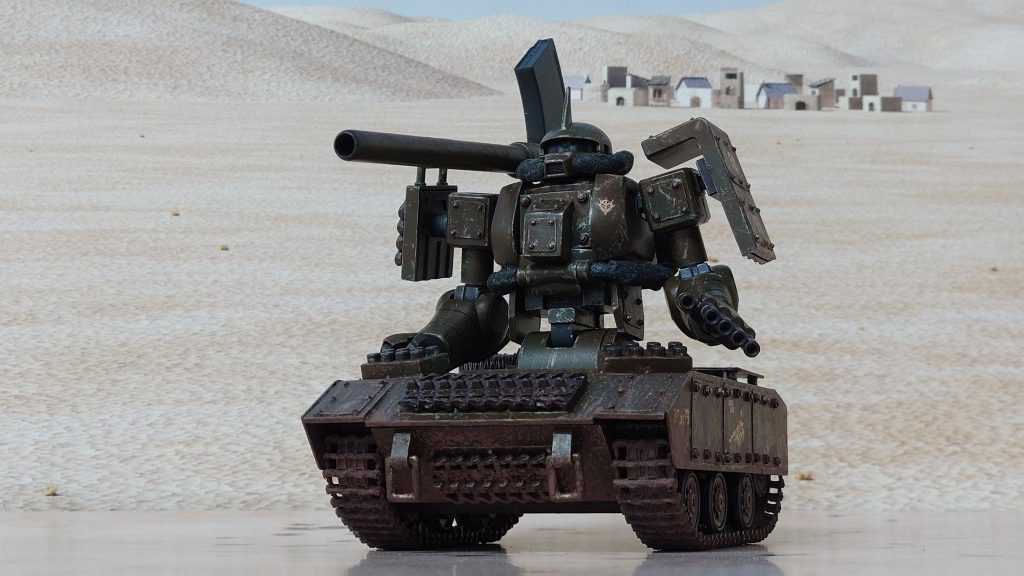 砂漠シートを使った背景ジオラマ。