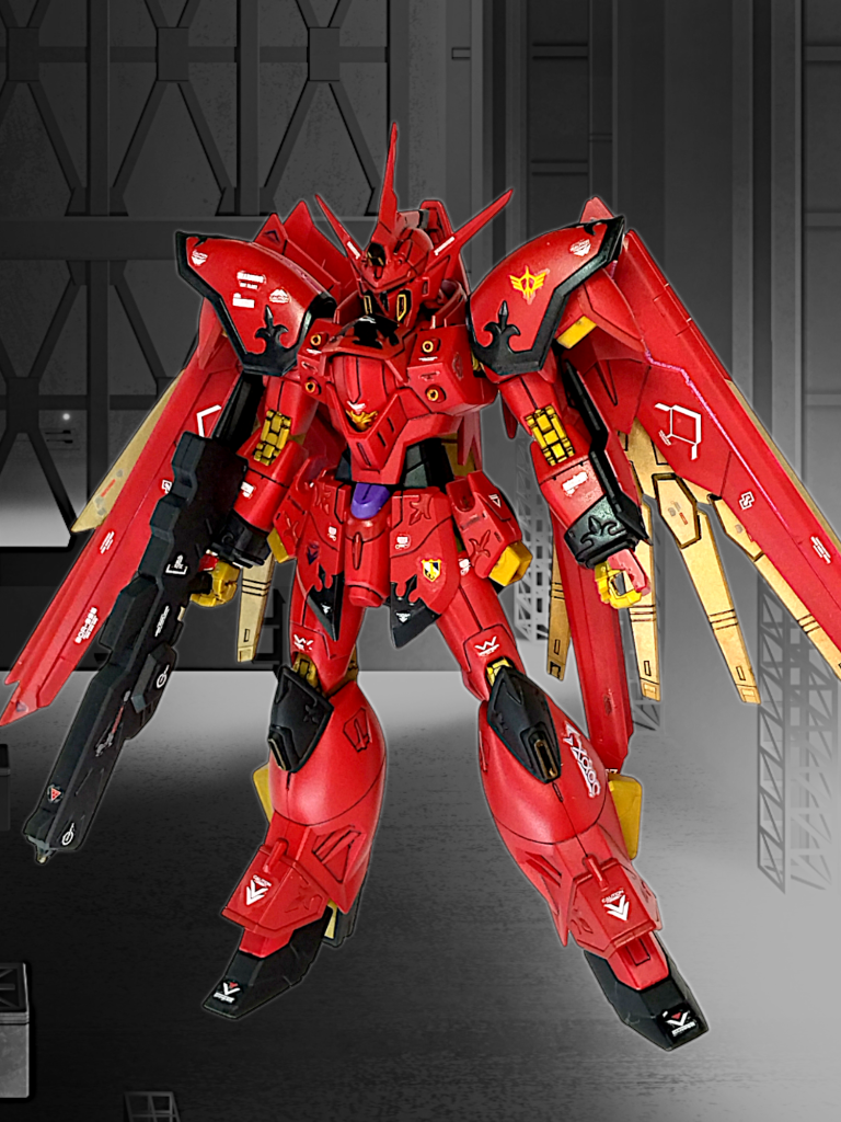 カルラ+プラウドディフェンダーという、珍しくはない組み合わせになりますが、理由は本編をお読みください(gundam-kao5)カルラは綺麗なエングレービングが売りのキットですが、MS感を出したかったので、今回はそのあたりが目立たない配色にしました。武装はいろいろ準備しましたが、ビームナギナタが一番しっくりきますね それではしばし、お付き合いください(gundam-kao8)