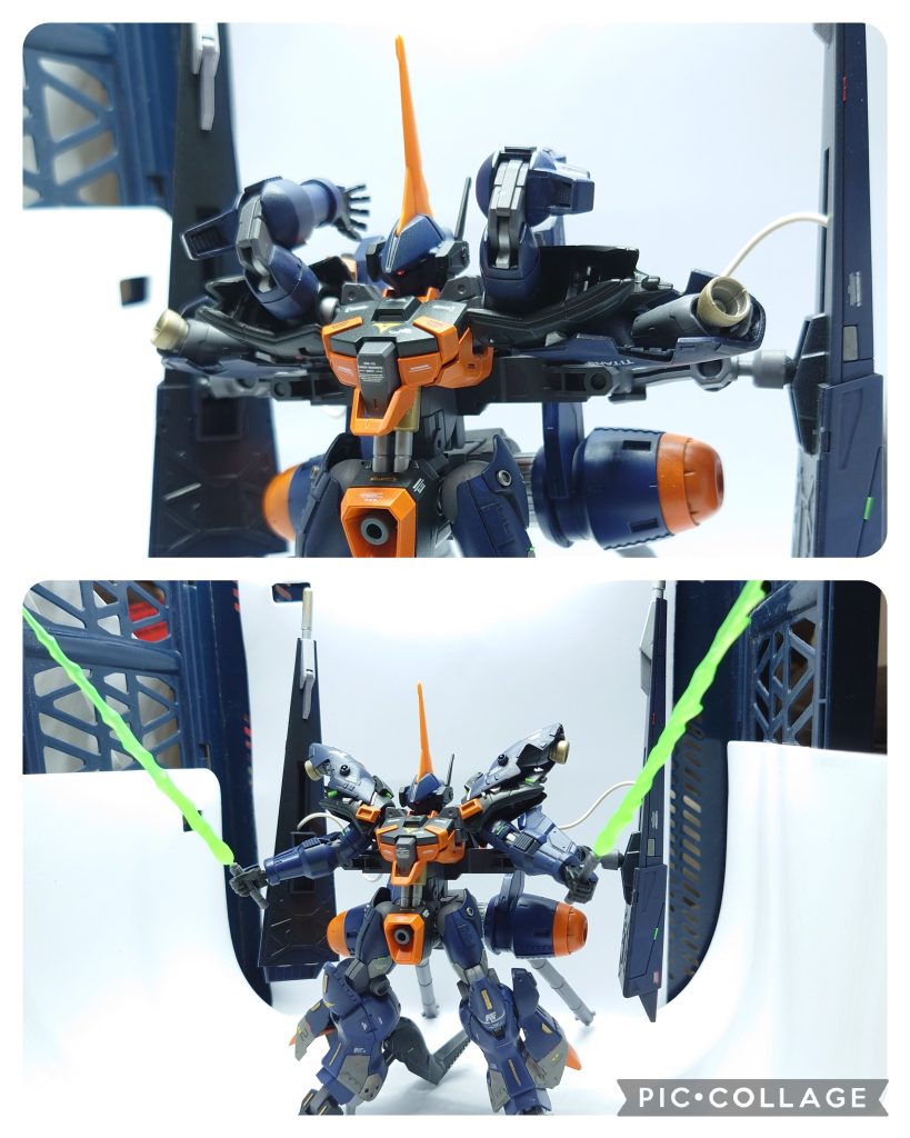 高出力ビームサーベルリアアーマーのパワーユニットに担架したビームサーベル。通常より高出力のビーム刃を形成し、後のハイパービームサーベルへの過渡期と呼べるサーベル。