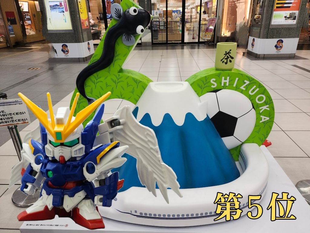 第5位「伊東イングガンダムゼロカスタム」閲覧数9288/いいね132(24,12/30時点)https://gumpla.jp/sd/2083186…えー一応なんのこっちゃと思ってる人のために説明すると趣味の旅行に行った際に現地で発見したガンプラをホテルで組み立てて投稿している「旅ガンプラ」にて静岡に旅行行った時のヤツですね…。プラモ自体は素組みのBB戦士にも関わらず伸びた辺りウイングゼロ(EW版)の人気が伺えます。あと最終的にバケツゼリー作って食う暴挙に出た問題回ですね…