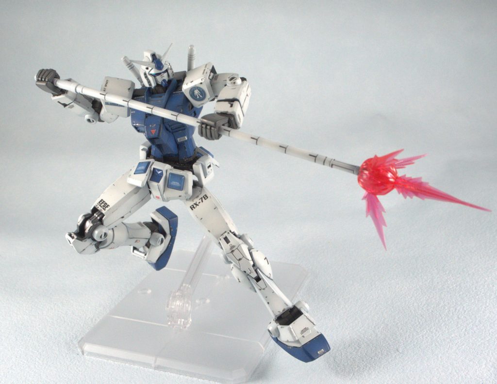 さすがにRGキットだけあり、ビームの形状も大変凝った作りとなっています。過去に他キットのジャベリンを使った投稿をしてますが、これはもう戻れないな…。