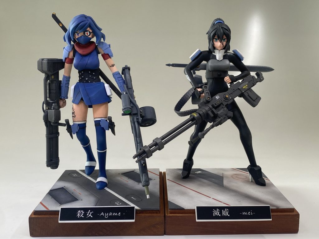 前回作ったモビルダイバーアヤメと並べて当て字で強そうな「滅威」としました