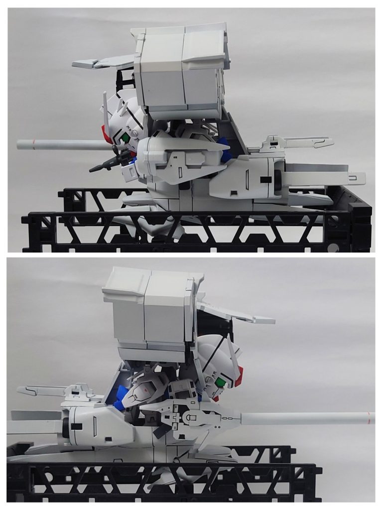 左右からのショット。台座にしているのは山田化学さんの100均ベースです。これホント使えますよね。