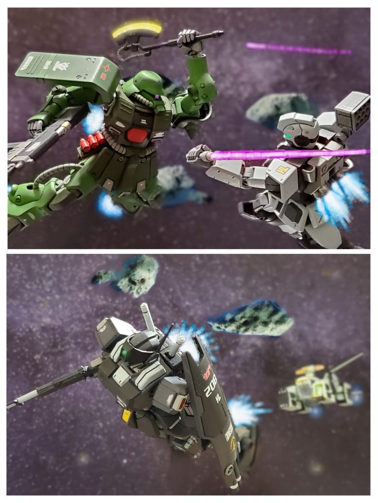 前方の戦闘宙域の状況をモニターで確認しつつ、本作戦のジャミトフ大佐の考え、手口には嫌悪感を抱くブラン中尉であったが…『仕事は仕事😔❗』と割り切りスロットルレバーを引き発艦する🏃💨