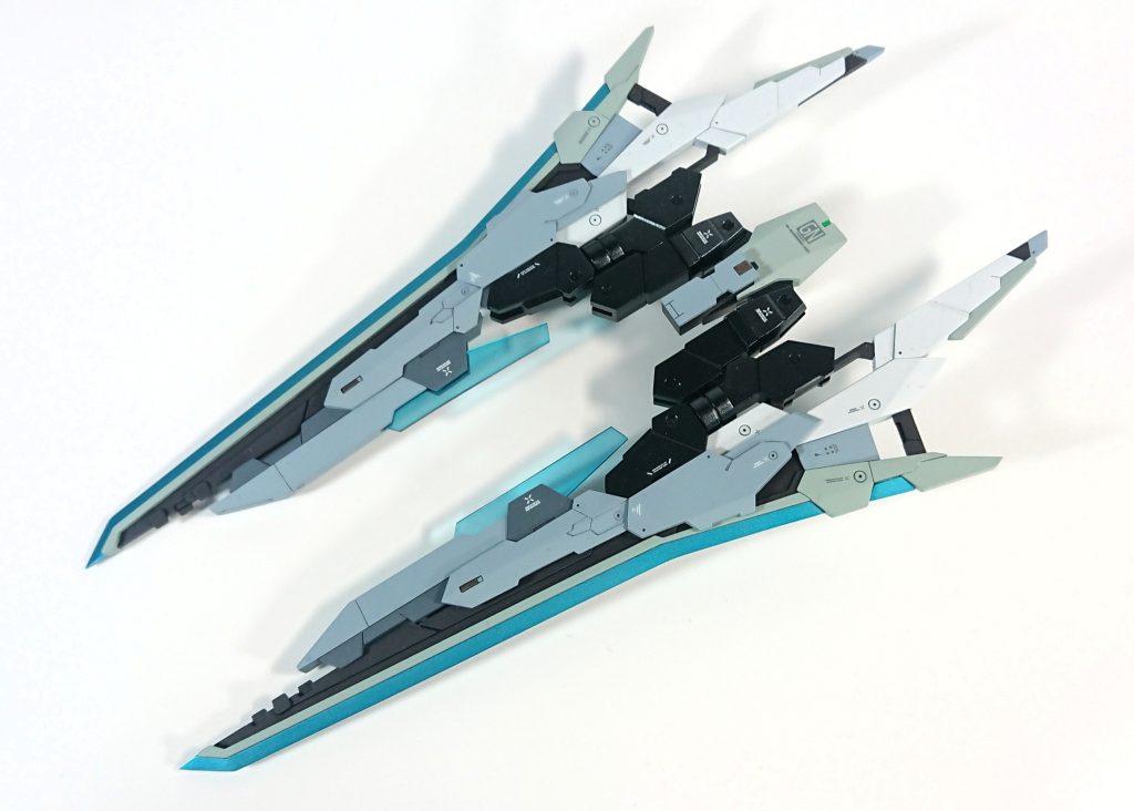 プロトザンユニットバスターソードのみ付録キットのザンユニットを形状変更、その他コアユニットとライフルユニットは全てプラ板によるスクラッチで再現。