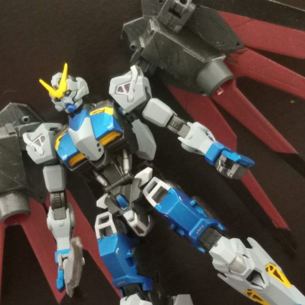 HGCEフリーダムガンダムウイングスを使って作った翼。ハイエンドモデルと組み合わせる計画もある。（1枚目）