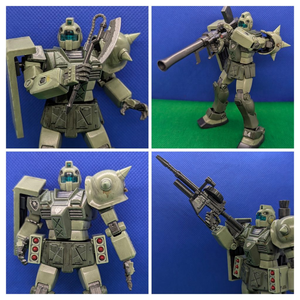 武装も全てジオン系です。マシンガンとバズーカのサイト部にはピンクのHアイズを埋め込んでます。