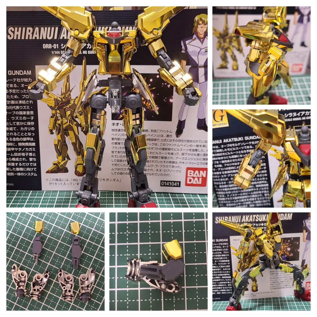 最後に二の腕と肘関節です。こちらも干渉箇所を削って、接着剤無しで接合できました。肘、膝ともにライフリの関節によってディテールアップしたことも非常に良かったです。【以下よりオマケ写真です】