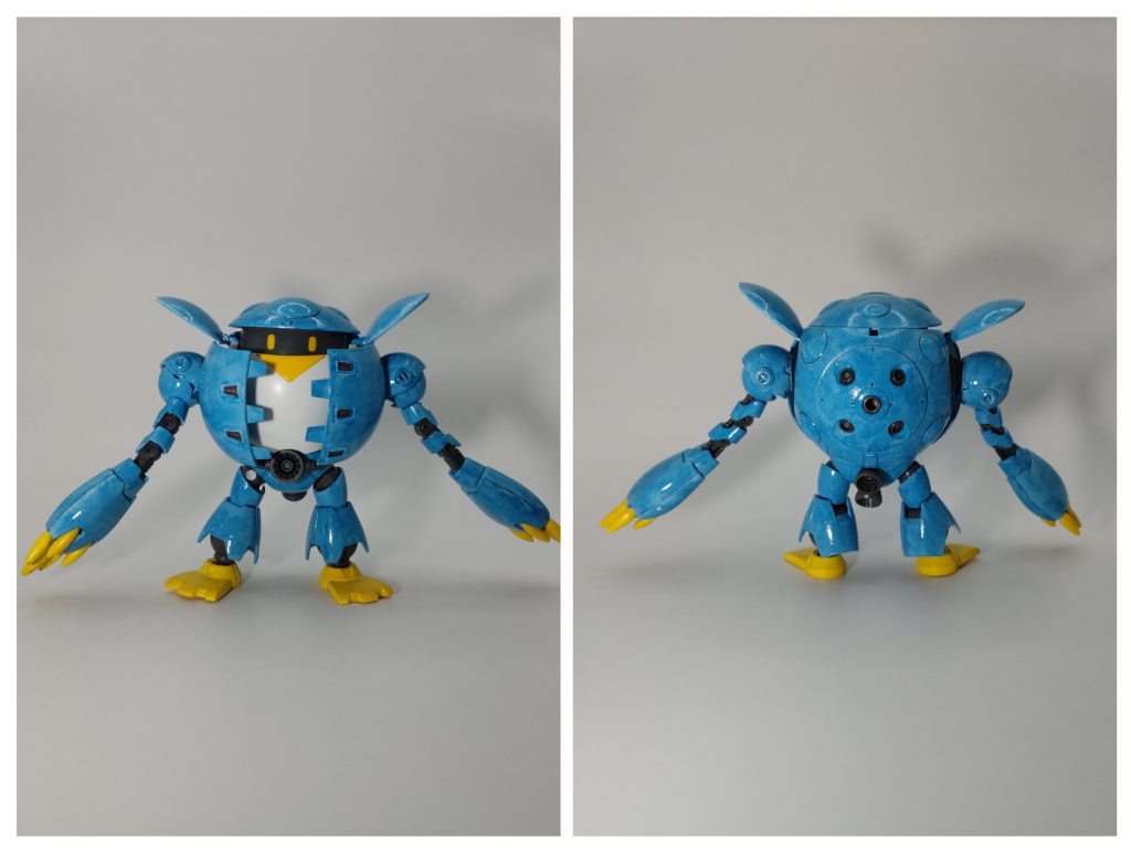 前後から 製作時期は覚えていませんが、充電式エアブラシを手に入れて試してみたく、完成して飾られていたモモカプルに白羽の矢を。